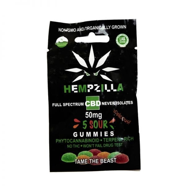 Sour 5 gummy product 1 Hempzilla CBD
