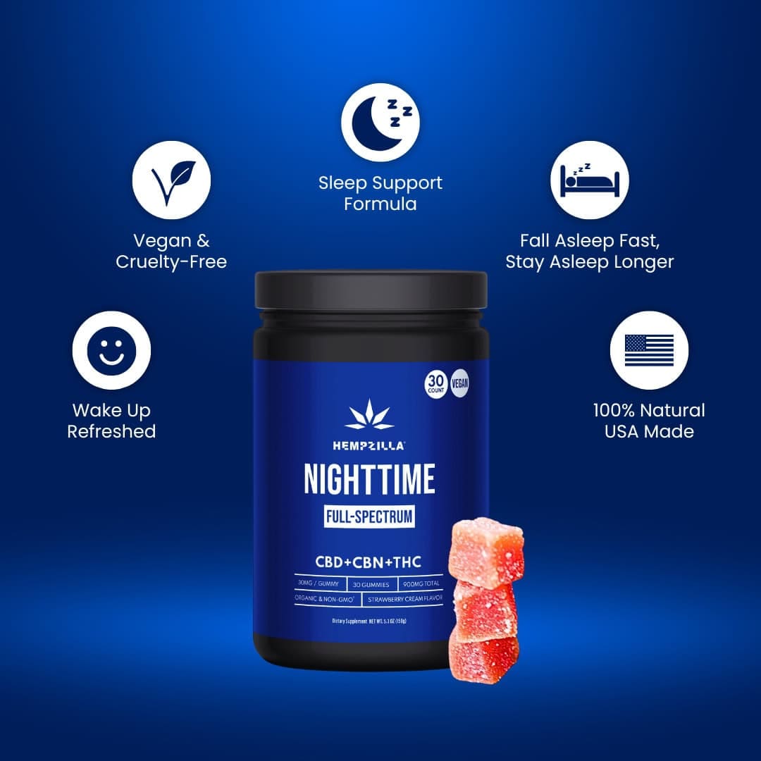Nighttime CBD Vegan Gummies – Hempzilla CBD